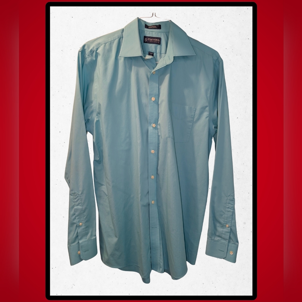 Stafford Essentials Light Blue Dress Shirt – Regular Fit, Size 16½ 35-37